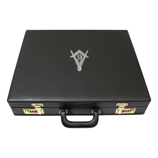 Masonic Apron Briefcase Provincial, Square Compass G Silver