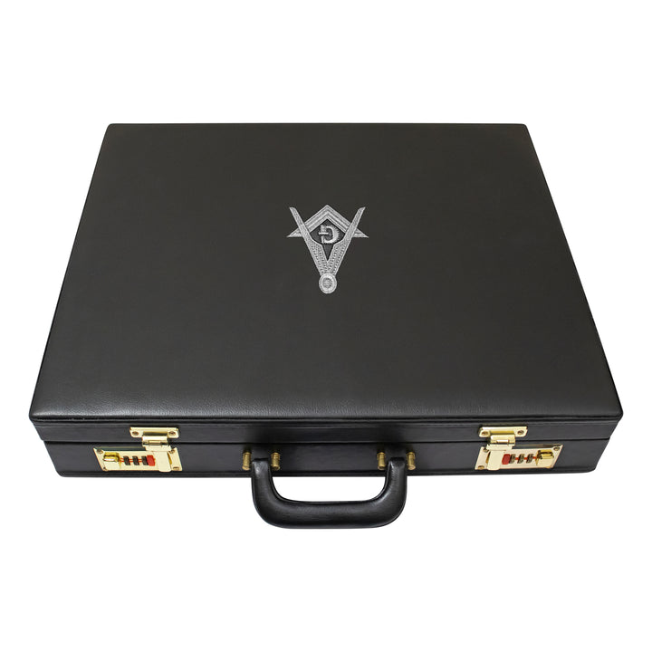 Masonic Apron Briefcase Provincial, Square Compass G Silver