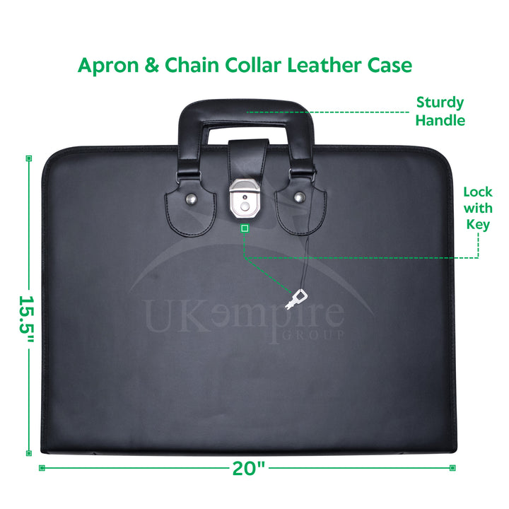 Masonic Apron Collar Case Double Handle Leather