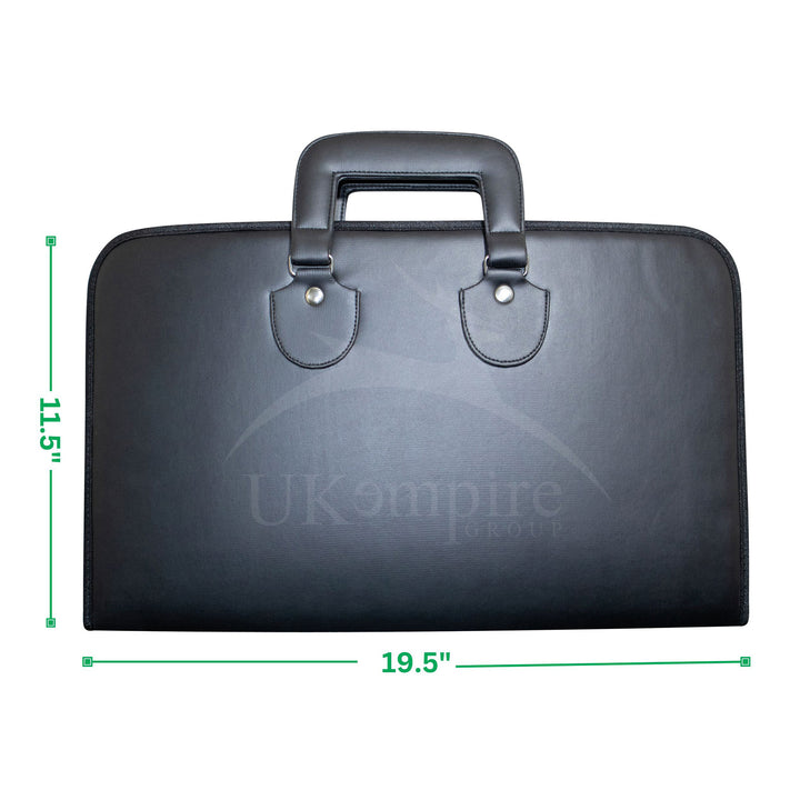 Masonic Apron and Collar Half Case Black  Leather