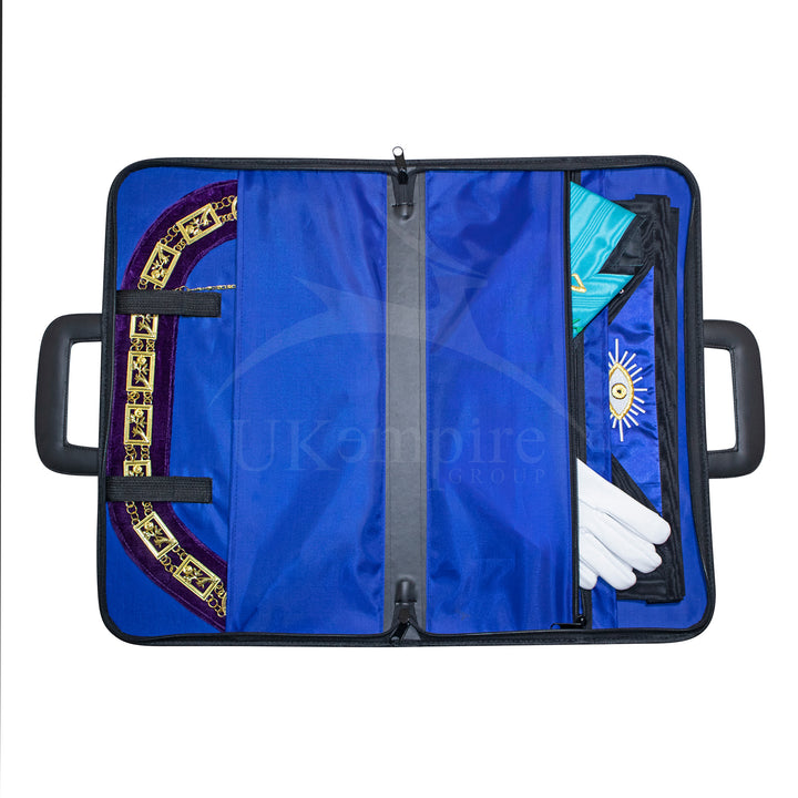 Masonic Apron and Collar Half Case Black  Leather