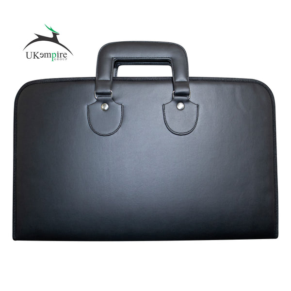 Masonic Apron and Collar Half Case Black  Leather