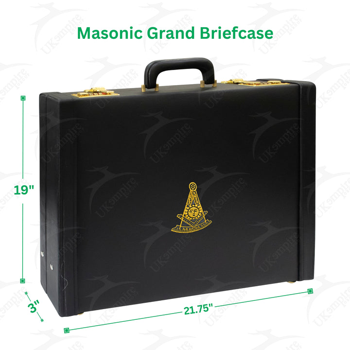 Masonic Apron Briefcase Grand, Past Master Gold