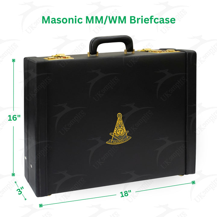 Masonic Apron Briefcase MM/WM, Past Master Gold