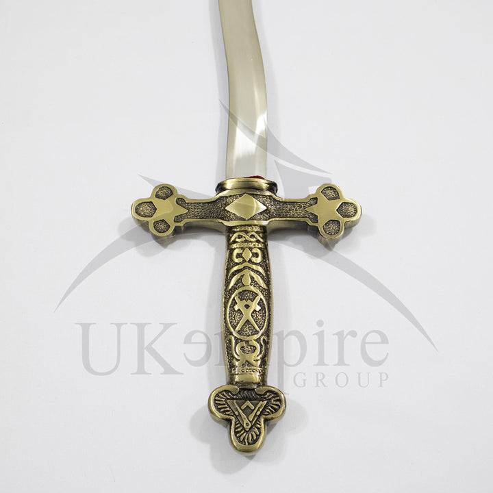 Masonic Blue Lodge Master Mason Sword with Black Leather Case (Set of 2)-4