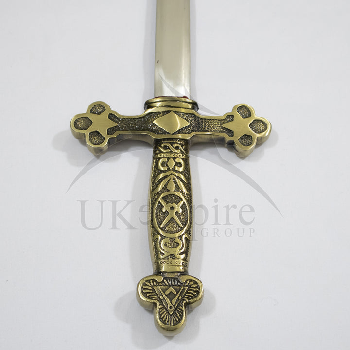 Masonic Blue Lodge Master Mason Sword with Black Leather Case (Set of 2)-4