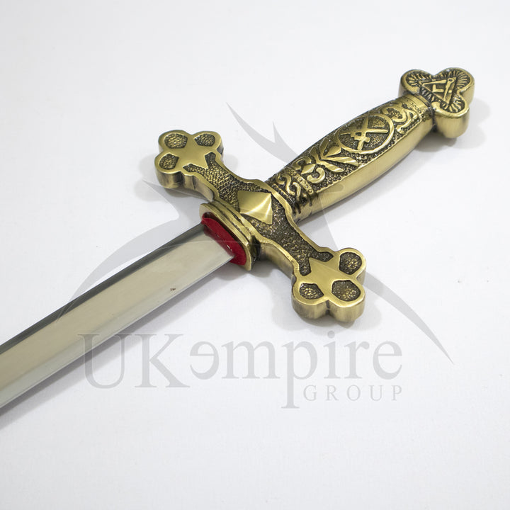 Masonic Blue Lodge Master Mason Sword with Black Leather Case (Set of 2)-5