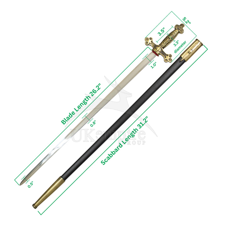 Masonic Blue Lodge Master Mason Sword, Scabbard & Leather Case (Set of 3)-1