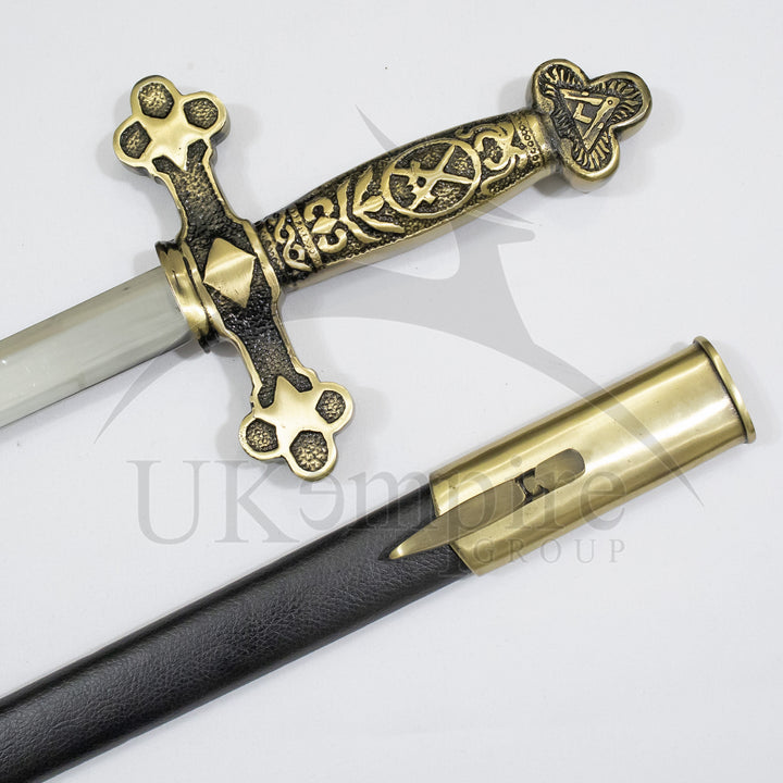 Masonic Blue Lodge Master Mason Sword, Scabbard & Leather Case (Set of 3)-3