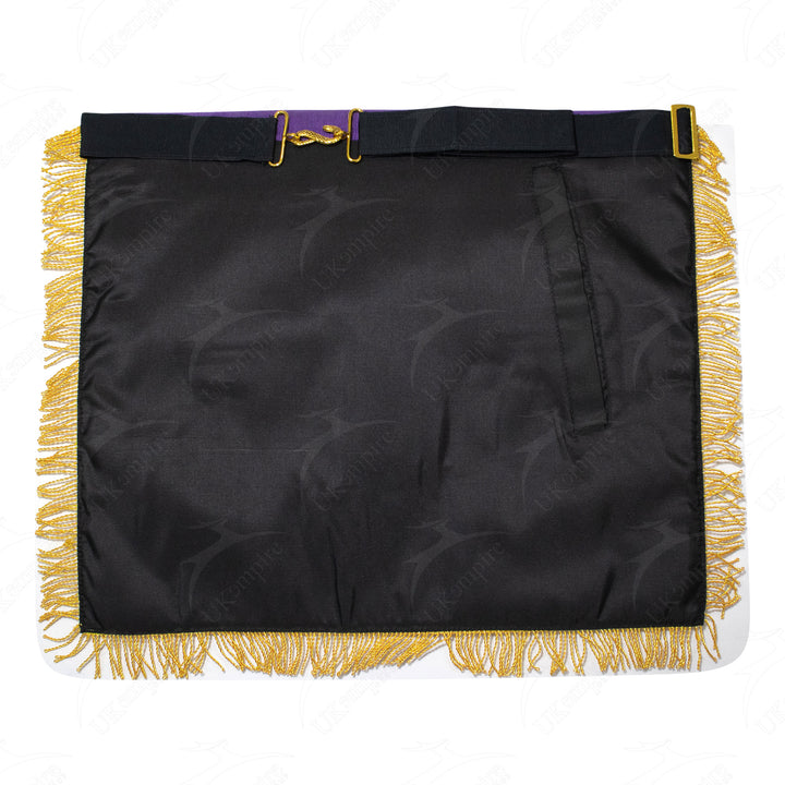 Masonic Blue Lodge Past Master Apron Leather – Purple Ribbon