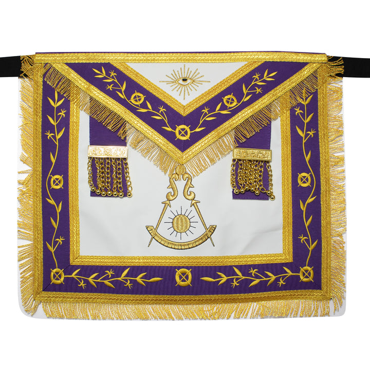 Masonic Blue Lodge Past Master Apron Leather – Purple Ribbon