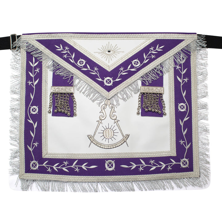 Masonic Blue Lodge Past Master Apron Leather – Purple Ribbon