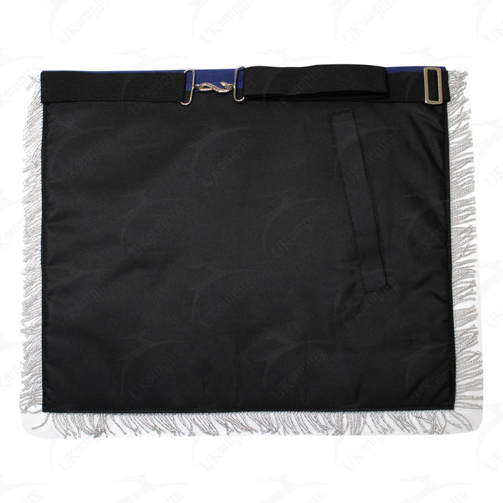 Masonic Blue Lodge Past Master Apron With Wreath – Navy Blue Ribbon