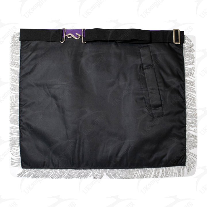 Masonic Blue Lodge Past Master Apron With Wreath – Purple Ribbon