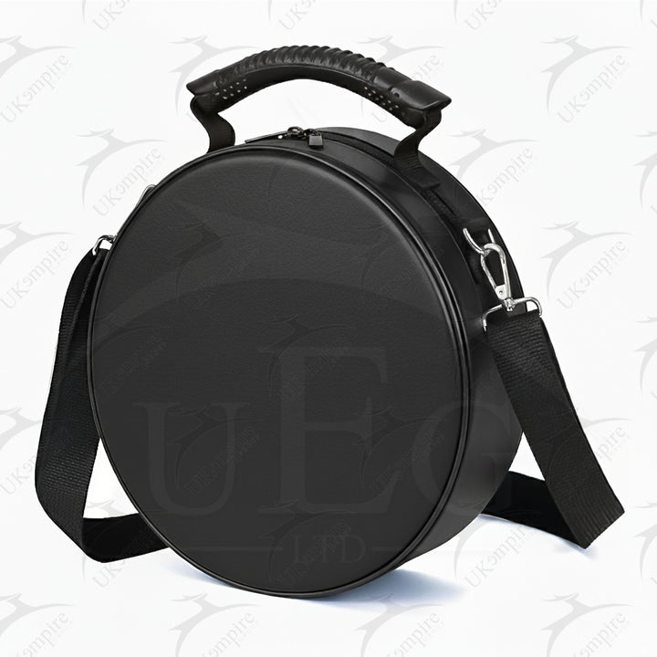 Masonic Crown Cap Case Black, Faux Leather (Foldable Design) Lightweight Easy to Carry