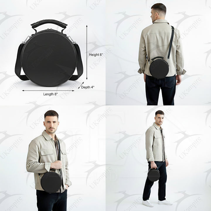 Masonic Crown Cap Case Black, Faux Leather (Foldable Design) Lightweight Easy to Carry