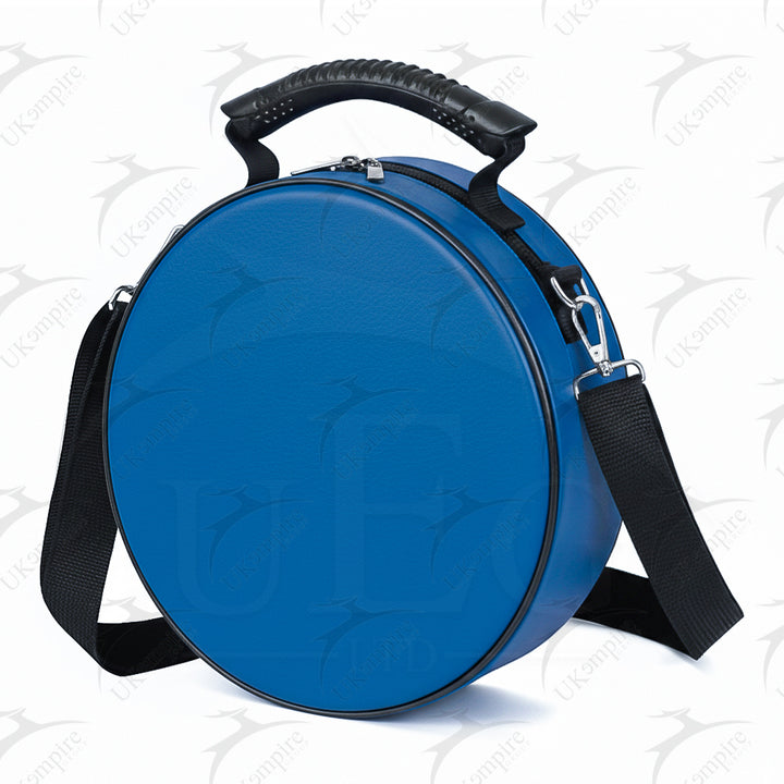 Masonic Crown Cap Case Blue, Faux Leather (Foldable Design) Lightweight Easy to Carry