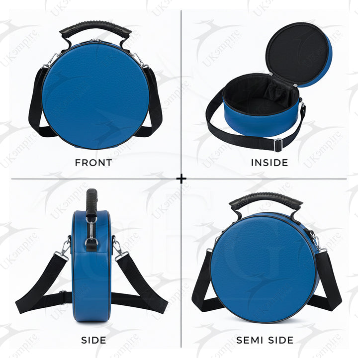 Masonic Crown Cap Case Blue, Faux Leather (Foldable Design) Lightweight Easy to Carry