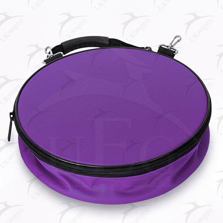 Masonic Crown Cap Case Purple, Faux Leather (Foldable Design) Lightweight Easy to Carry