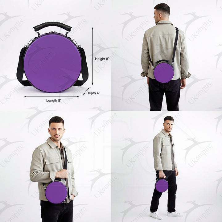 Masonic Crown Cap Case Purple, Faux Leather (Foldable Design) Lightweight Easy to Carry