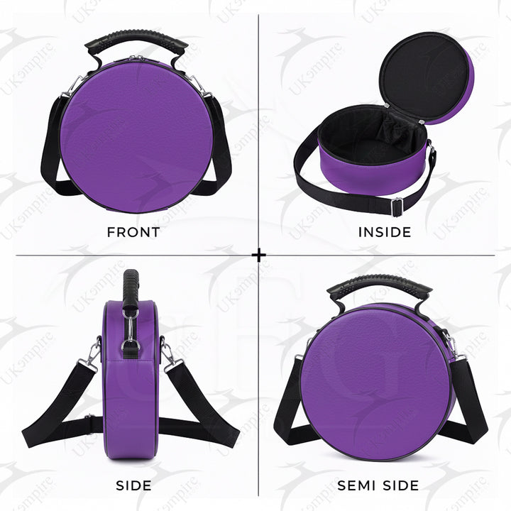 Masonic Crown Cap Case Purple, Faux Leather (Foldable Design) Lightweight Easy to Carry