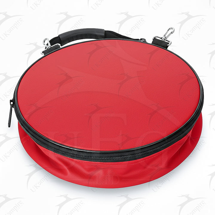 Masonic Crown Cap Case Red, Faux Leather (Foldable Design) Lightweight Easy to Carry