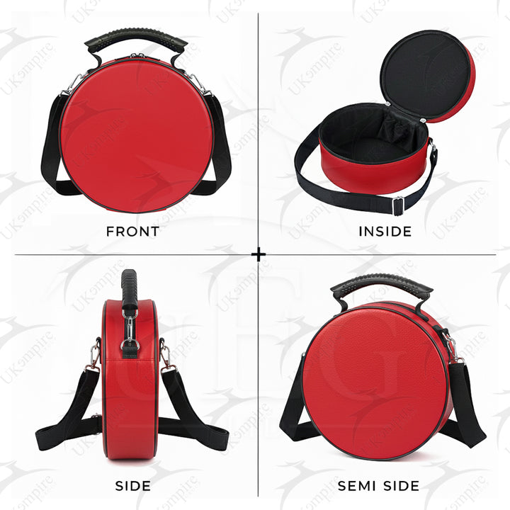 Masonic Crown Cap Case Red, Faux Leather (Foldable Design) Lightweight Easy to Carry