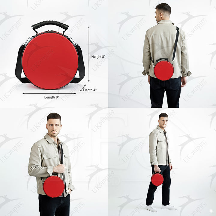 Masonic Crown Cap Case Red, Faux Leather (Foldable Design) Lightweight Easy to Carry