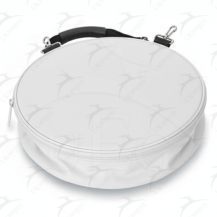 Masonic Crown Cap Case White, Faux Leather (Foldable Design) Lightweight Easy to Carry