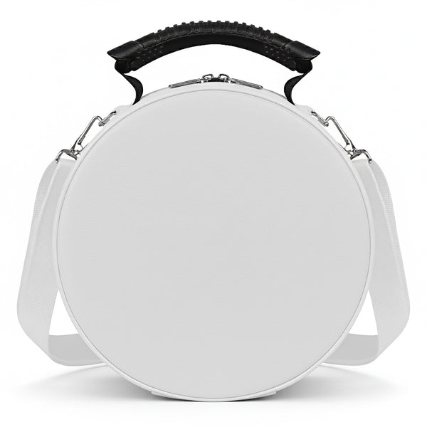 Masonic Crown Cap Case White, Faux Leather (Foldable Design) Lightweight Easy to Carry