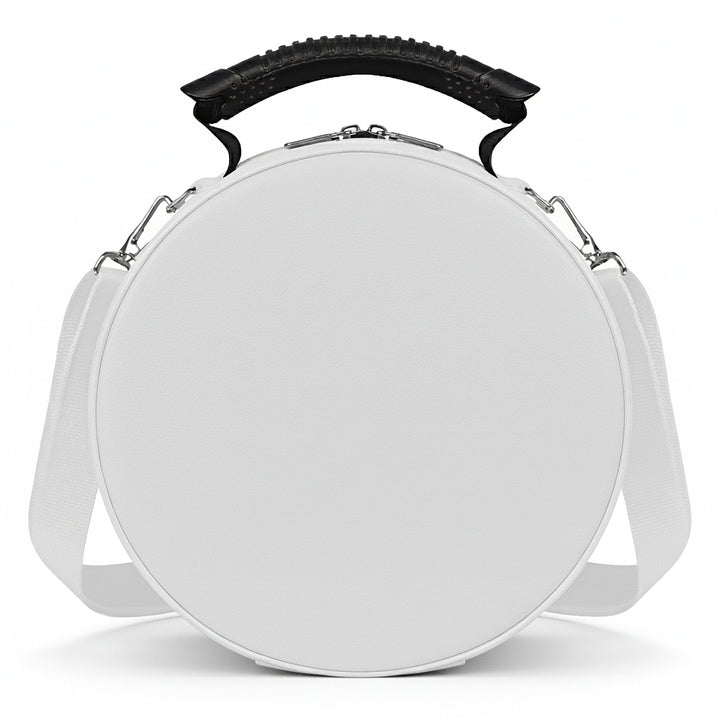 Masonic Crown Cap Case White, Faux Leather (Foldable Design) Lightweight Easy to Carry