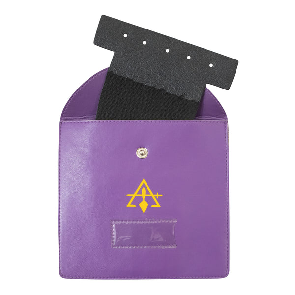 Masonic Cryptic mason Gold Jewel Holder Case Faux Leather – Medium