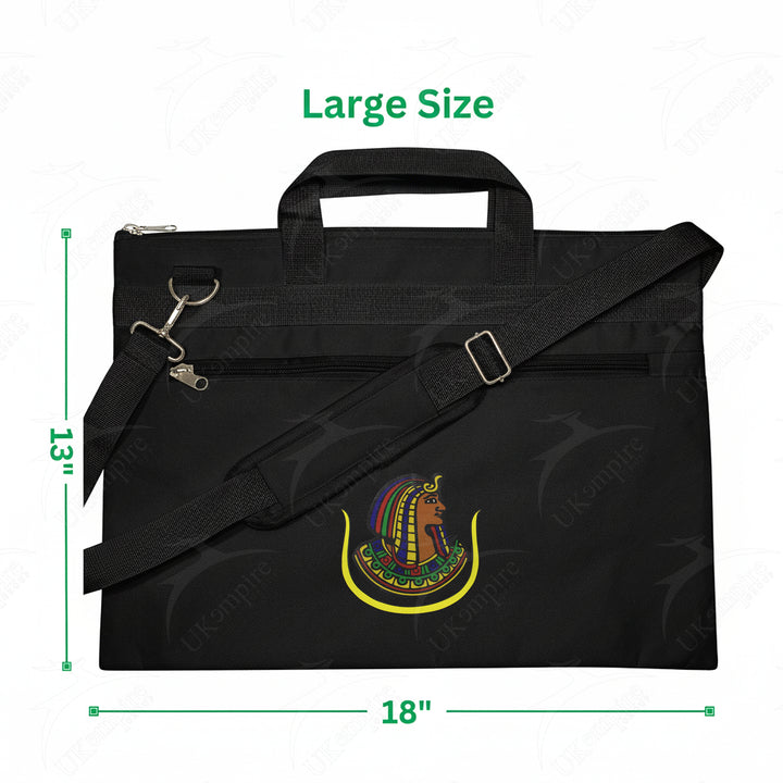 Masonic Daughters Of Isis Doi Black Tote Bag Printed with Hand & Shoulder Carry