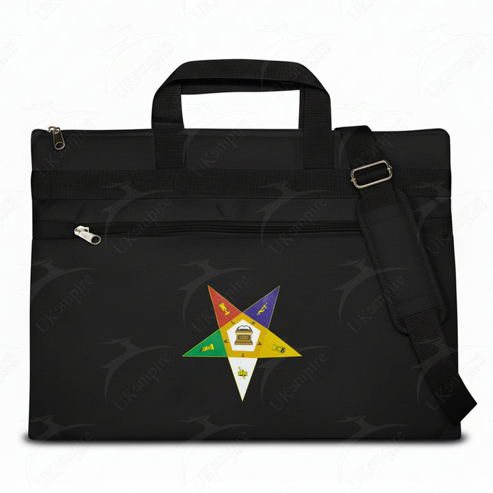 Masonic Eastern Star Black Tote Bag Printed with Hand & Shoulder Carry