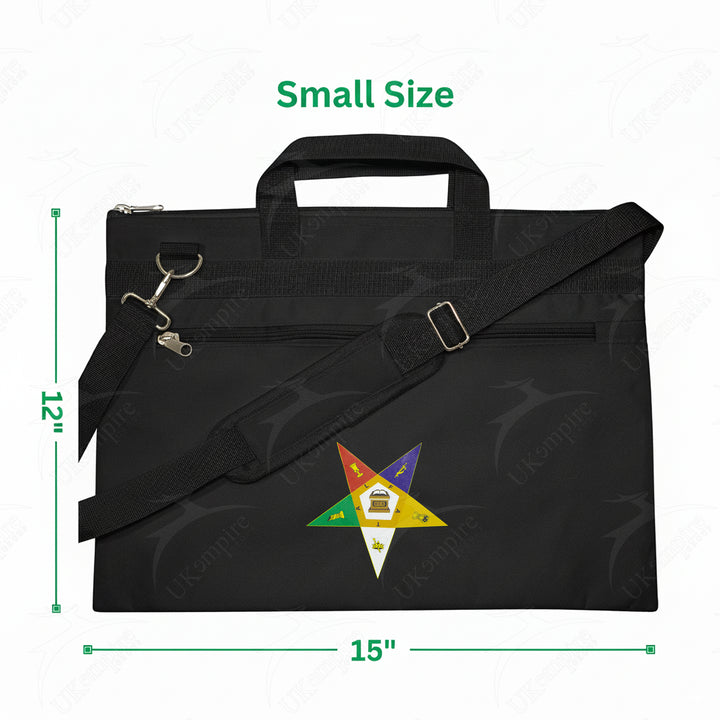 Masonic Eastern Star Black Tote Bag Printed with Hand & Shoulder Carry