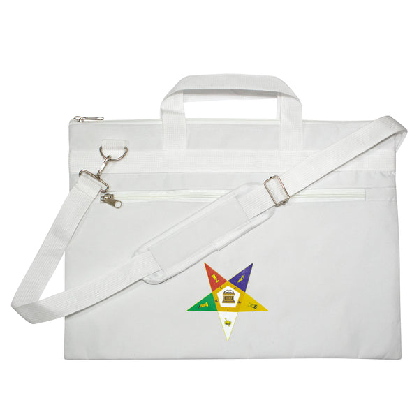 Masonic Eastern Star White Tote Bag Printed with Hand & Shoulder Carry