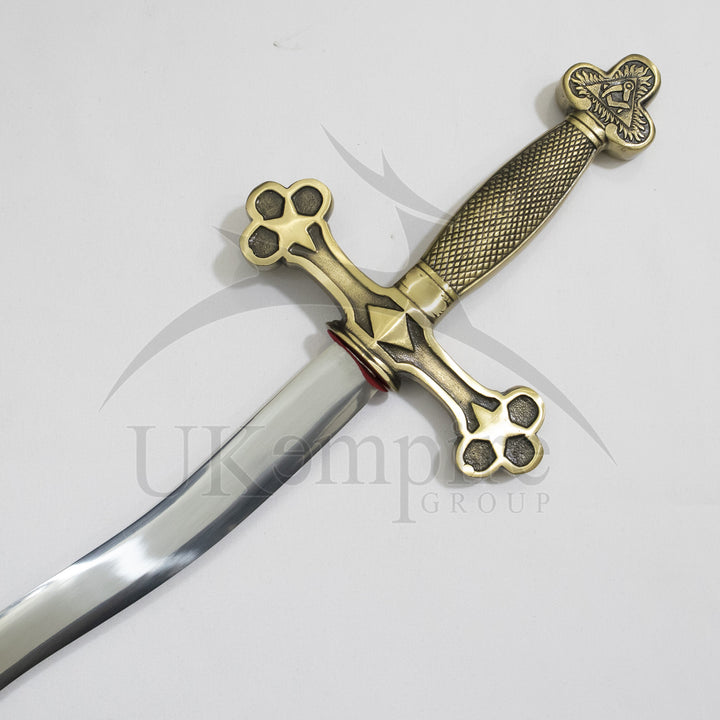 Masonic US Fraternal Fellow Craft (Square & Compass) Sword, with black Leather Case (Set of 2)-3
