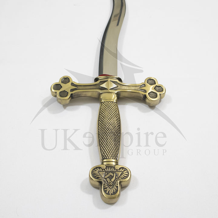 Masonic US Fraternal Fellow Craft (Square & Compass) Sword, with black Leather Case (Set of 2)-4