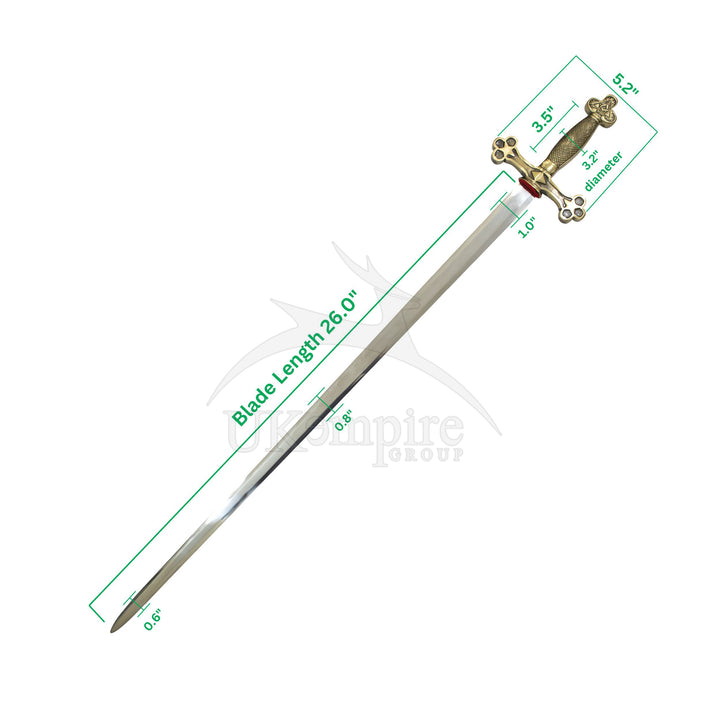 Masonic US Fraternal Fellow Craft (Square & Compass) Sword, with black Leather Case (Set of 2)-1