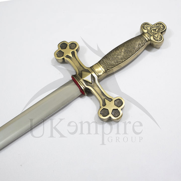 Masonic US Fraternal Fellow Craft (Square & Compass) Sword, with black Leather Case (Set of 2)-3