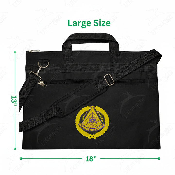 Masonic Grand master Black Tote Bag Printed with Hand & Shoulder Carry