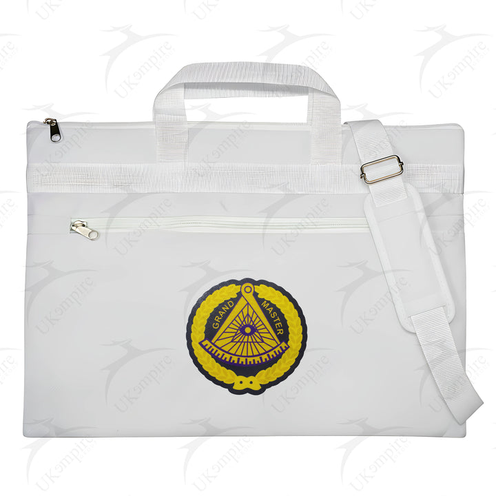 Masonic Grand master White Tote Bag Printed with Hand & Shoulder Carry