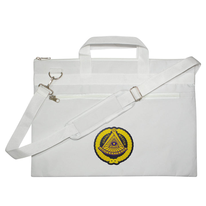 Masonic Grand master White Tote Bag Printed with Hand & Shoulder Carry