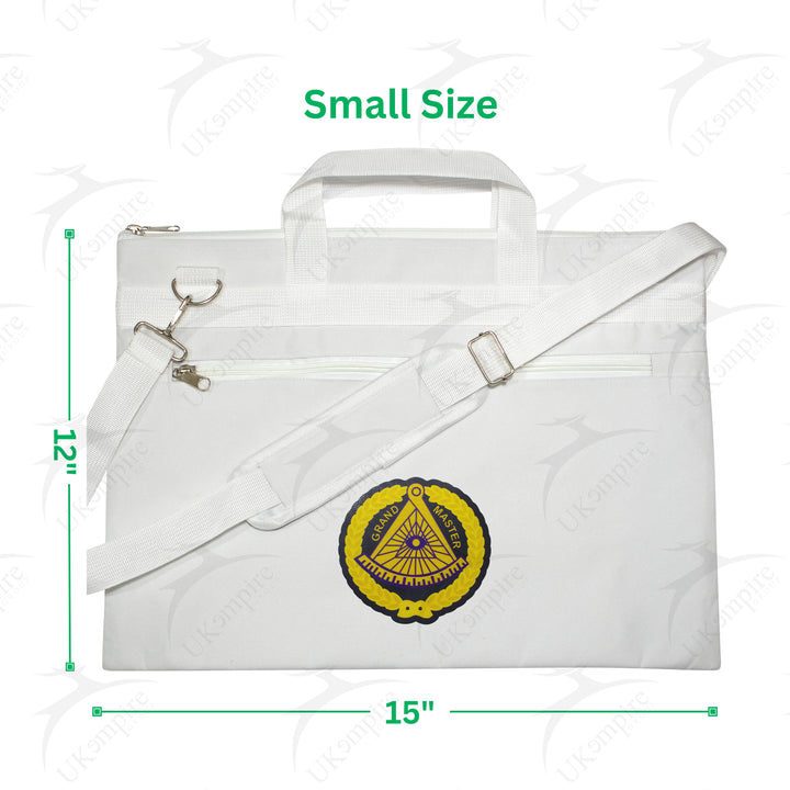 Masonic Grand master White Tote Bag Printed with Hand & Shoulder Carry