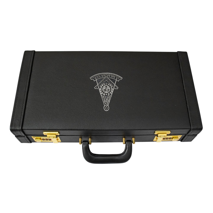 Masonic Apron Half Briefcase Past Master Silver – Black Leather