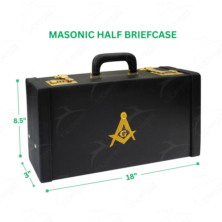 Masonic Apron Half Briefcase Square Compass G Gold