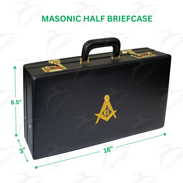 Masonic Apron Half Briefcase Square Compass G Gold
