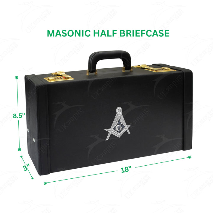 Masonic Apron Half Briefcase Square Compass G Silver