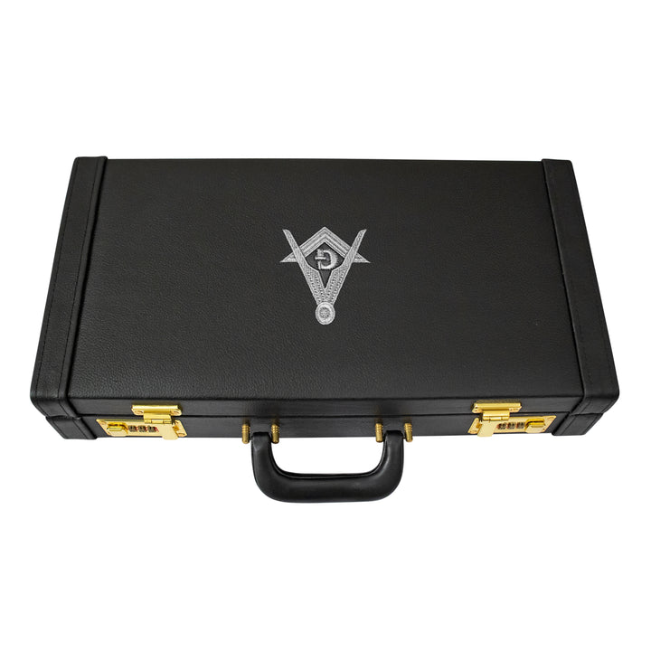 Masonic Apron Half Briefcase Square Compass G Silver
