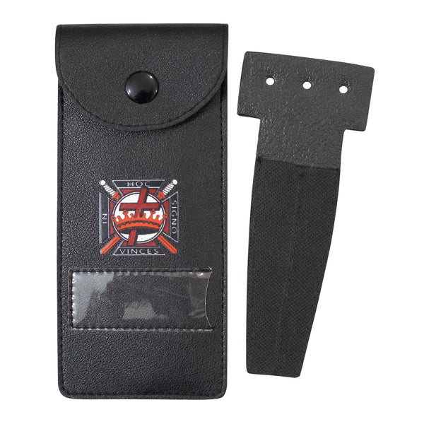 Masonic Knight Templar Jewel Holder Case Black Leather – Small